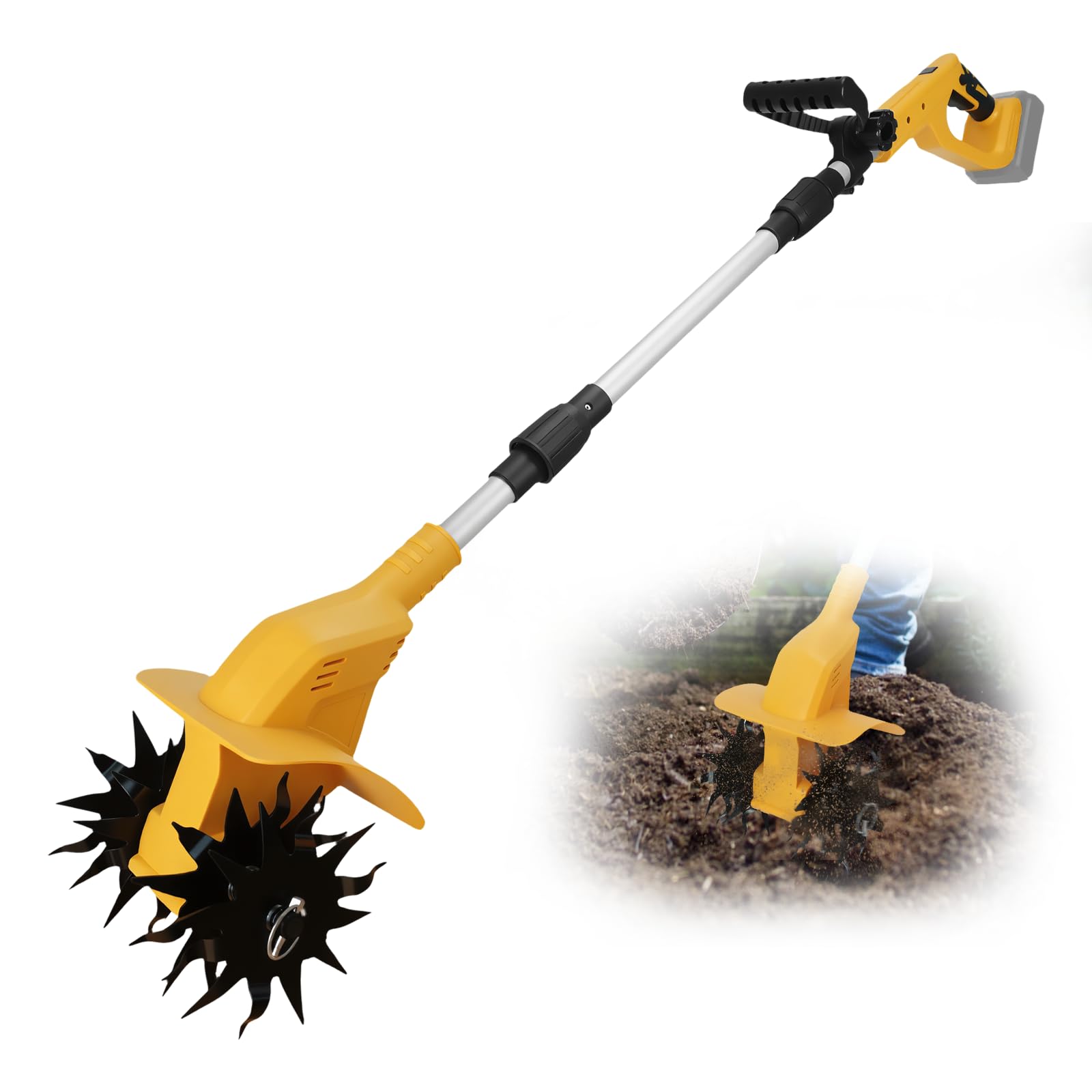 Gardening Tools Rake - 330RPM Brushless Cordless Tiller Cultivator Garden