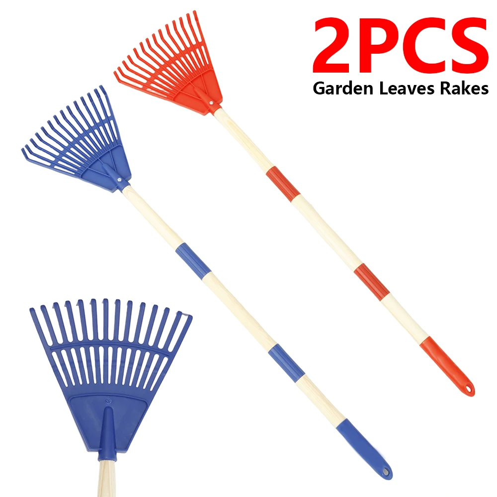Gardening Tools For 8 Year Olds - 2Pcs Kids Leaf Rake Adjustable Garden