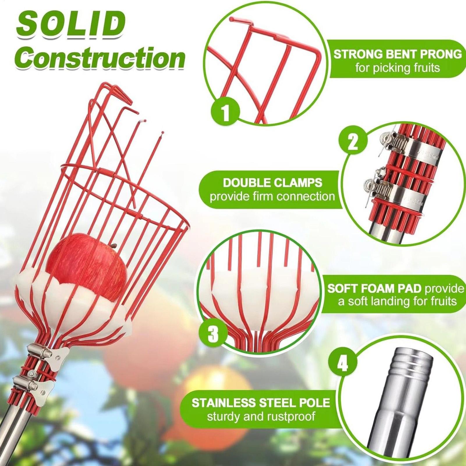 Gardening Tools Basket - fruit picker Retractable Handle depth basket