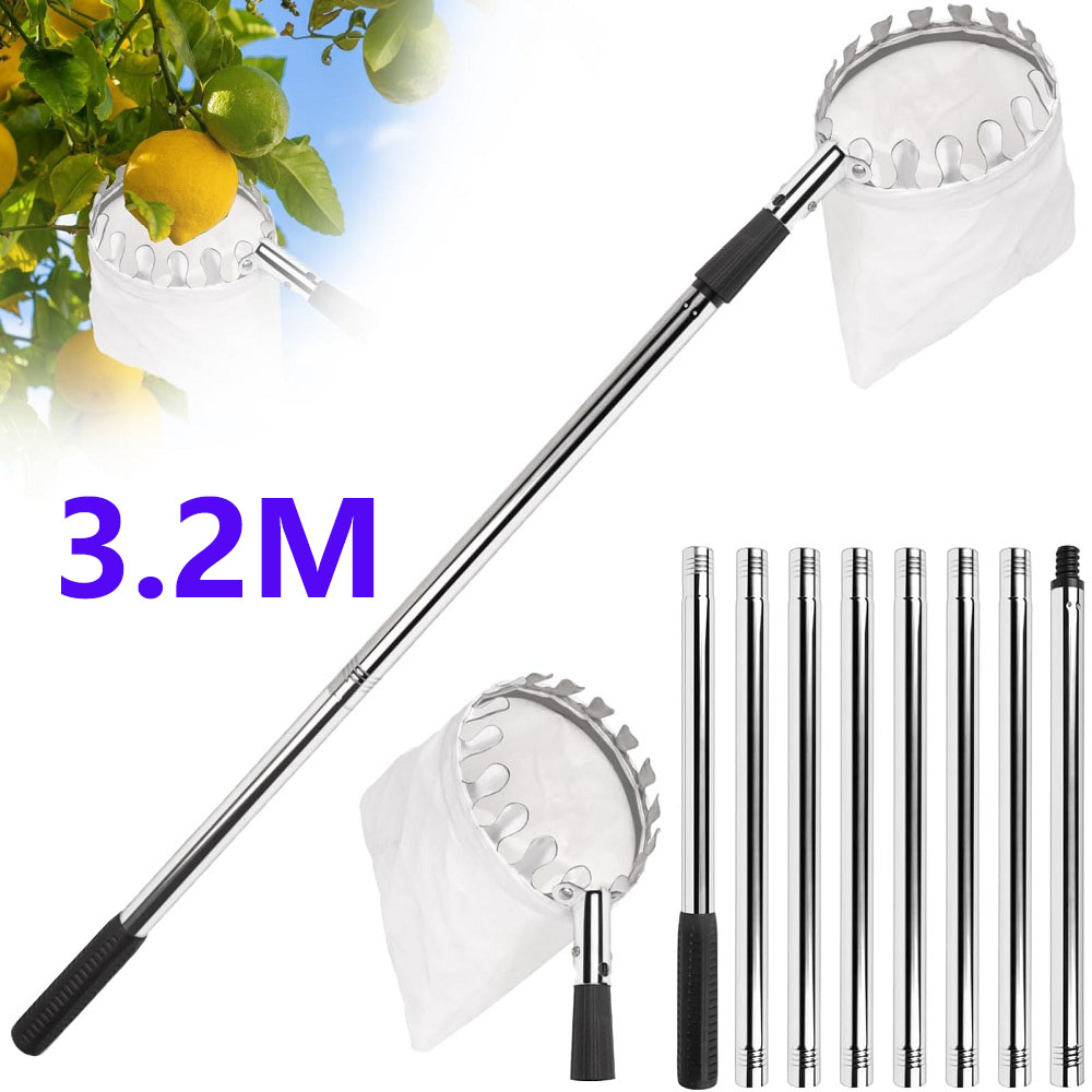 Gardening Tools Basket - Fruit Picker Pole With Basket Telescoping