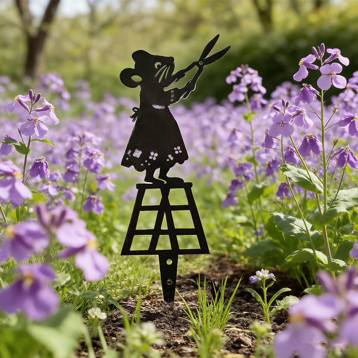Gardening Tools Wholesale - Black Silhouette Line Metal Garden Column,