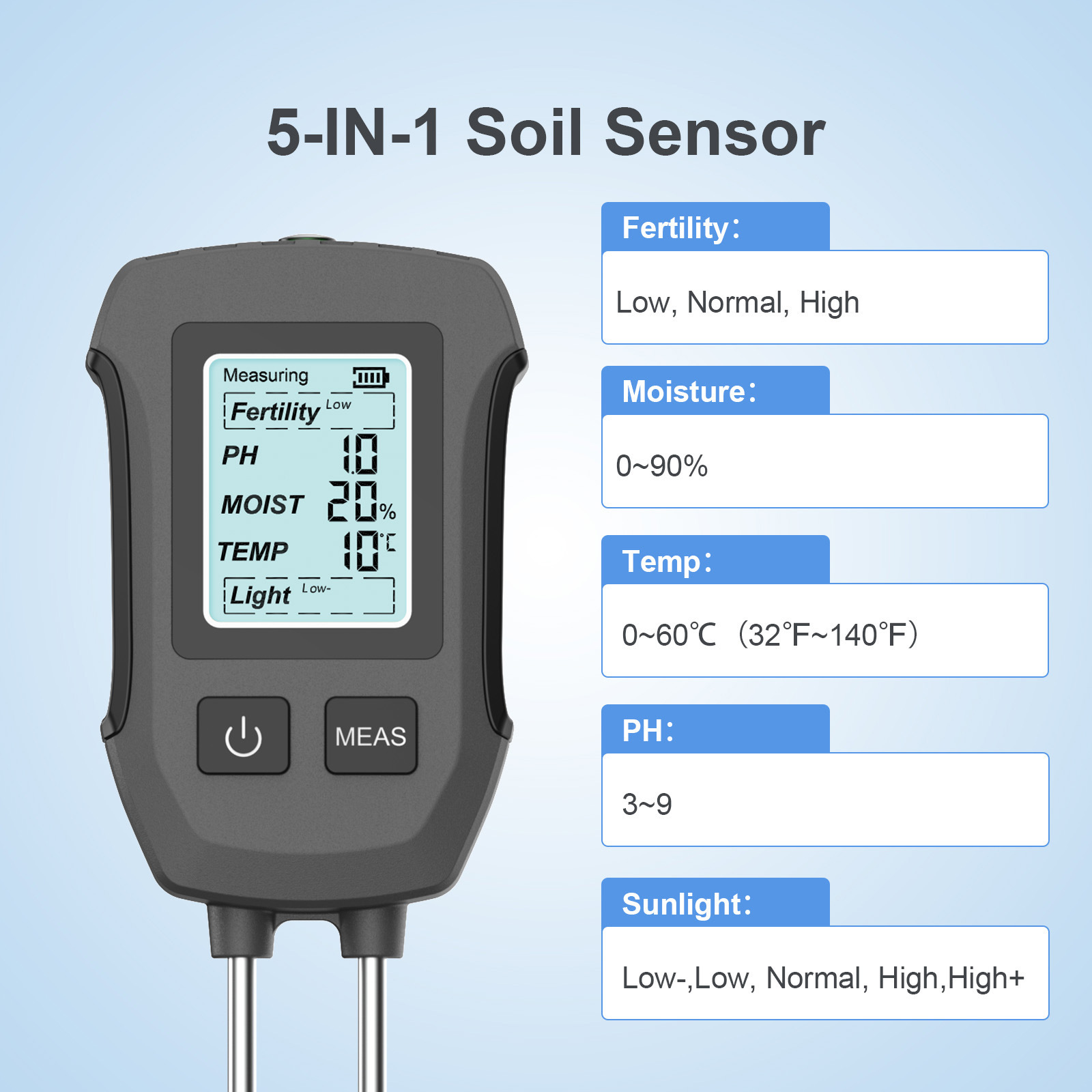 Screen display 5-in-1 soil det - Soil Ph Meter review and price