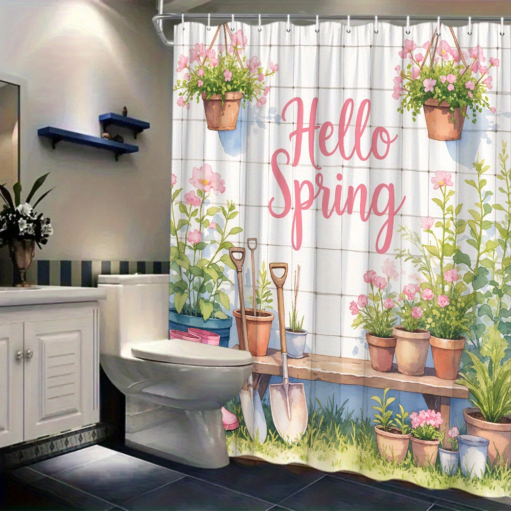 Watercolor Hello Spring Garden - Gardening Tools Pink review and price