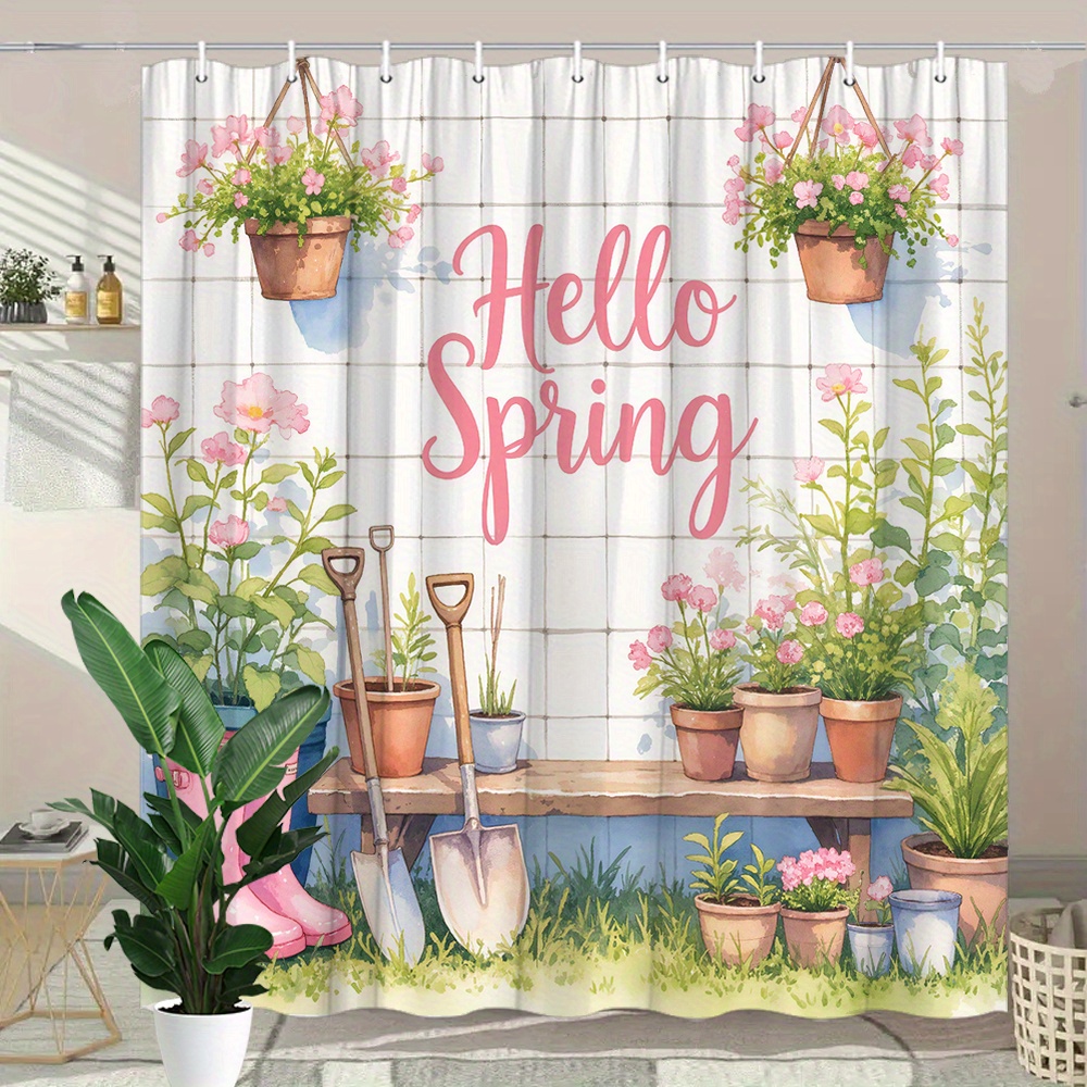 Watercolor Hello Spring Garden - Gardening Tools Pink review and price