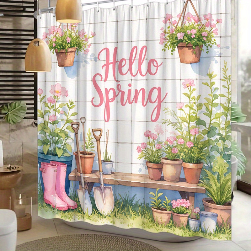 Watercolor Hello Spring Garden - Gardening Tools Pink review and price