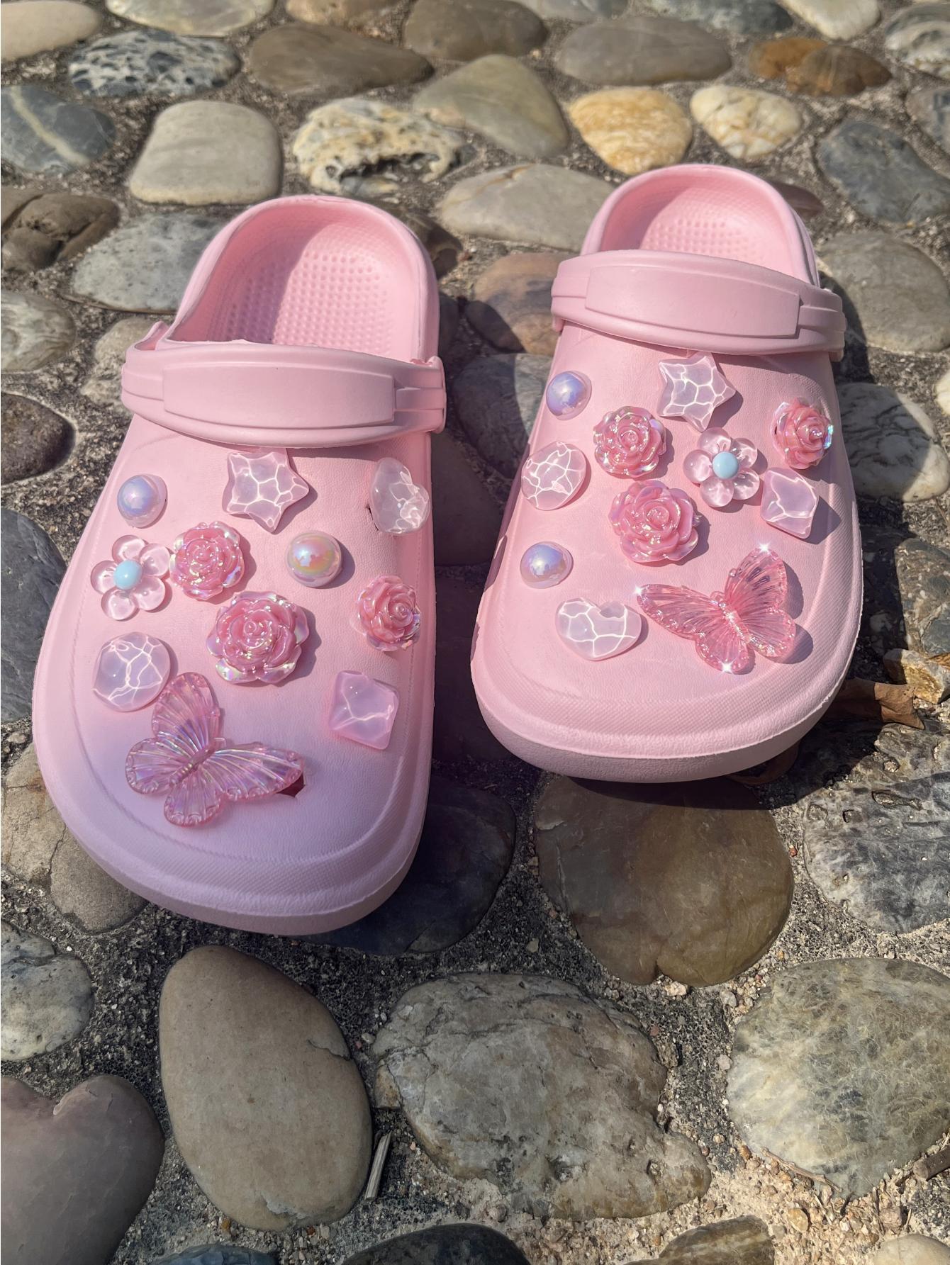 22 pcsbeach shoes Shoe Flower  - Gardening Tools Pink review and price